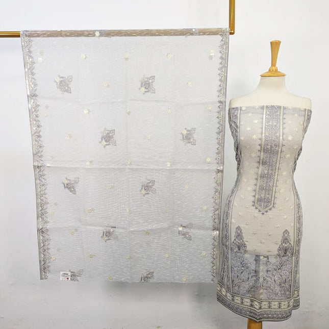 Fancy Embroidered Cotton Net Shirt Dupatta 2PC Unstitched