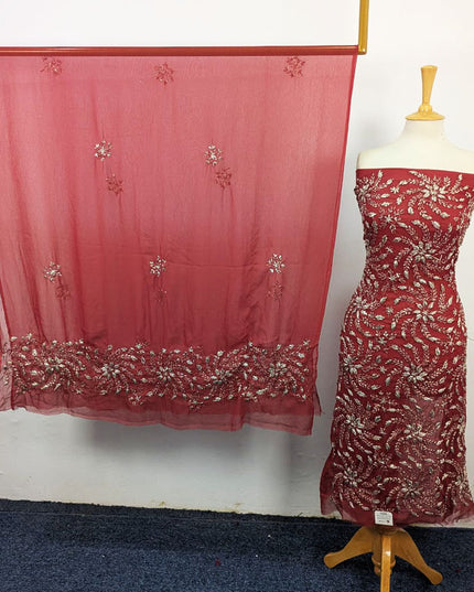 Chiffon with Handmade Full Jaal Gotta Work Shirt & Dupatta 2Pc Unstitched