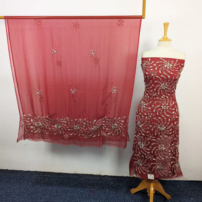 Chiffon with Handmade Full Jaal Gotta Work Shirt & Dupatta 2Pc Unstitched