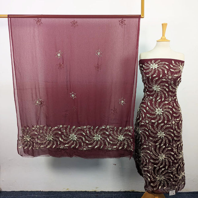 Chiffon with Handmade Full Jaal Gotta Work Shirt & Dupatta 2Pc Unstitched