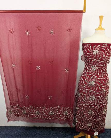 Chiffon with Handmade Full Jaal Gotta Work Shirt & Dupatta 2Pc Unstitched