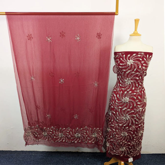Chiffon with Handmade Full Jaal Gotta Work Shirt & Dupatta 2Pc Unstitched
