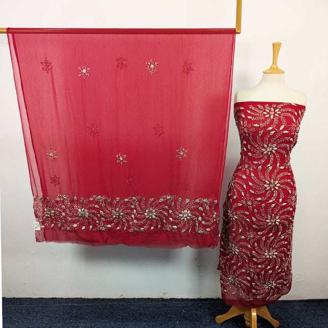 Chiffon with Handmade Full Jaal Gotta Work Shirt & Dupatta 2Pc Unstitched