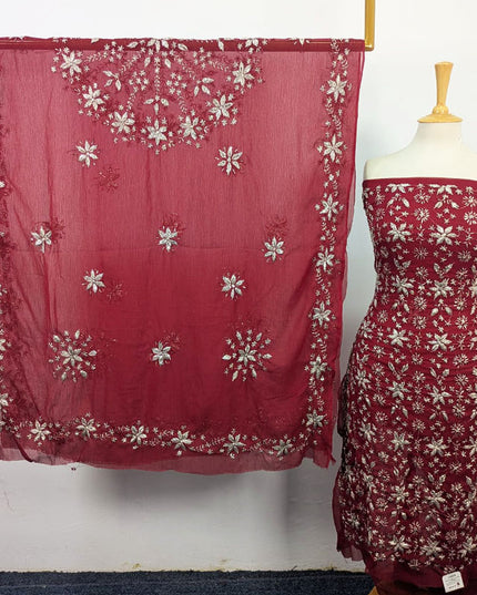 Handmade Full Jaal Gotta Work Chiffon with 4 Sided Border Dupatta 2Pc Unstitched