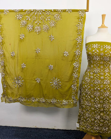 Handmade Full Jaal Gotta Work Chiffon with 4 Sided Border Dupatta 2Pc Unstitched