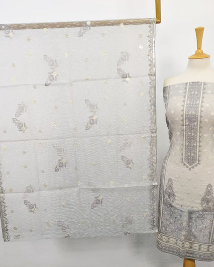 Fancy Embroidered Cotton Net Shirt Dupatta 2PC Unstitched