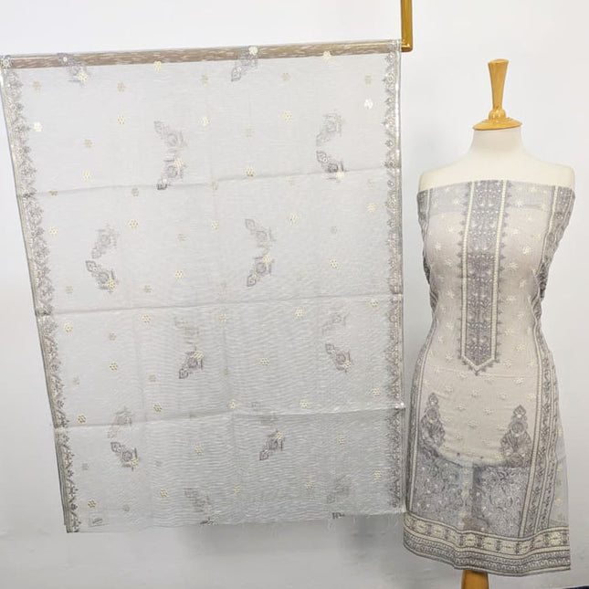 Fancy Embroidered Cotton Net Shirt Dupatta 2PC Unstitched