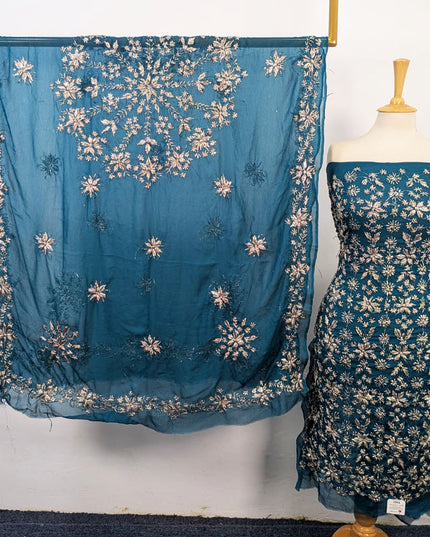 Handmade Full Jaal Gotta Work Chiffon with 4 Sided Border Dupatta 2Pc Unstitched
