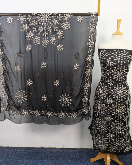Fancy Chiffon with Full Jaal Gotta Work Shirt & 4 Sided Border Dupatta 2Pc Unstitched
