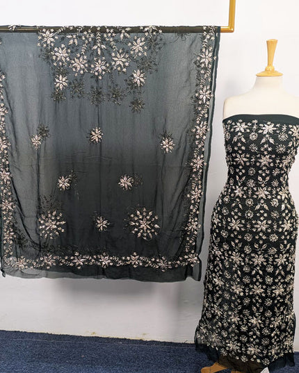 Handmade Full Jaal Gotta Work Chiffon with 4 Sided Border Dupatta 2Pc Unstitched