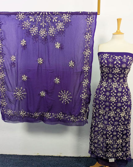 Handmade Full Jaal Gotta Work Chiffon with 4 Sided Border Dupatta 2Pc Unstitched
