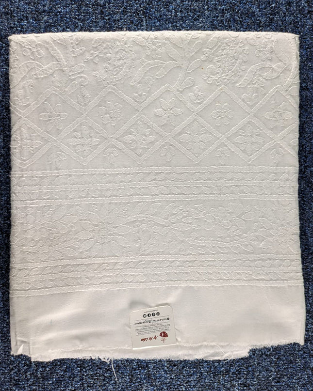 Lawn with Shadow & Chikankari Work Unstitched Trouser (Dyeable)
