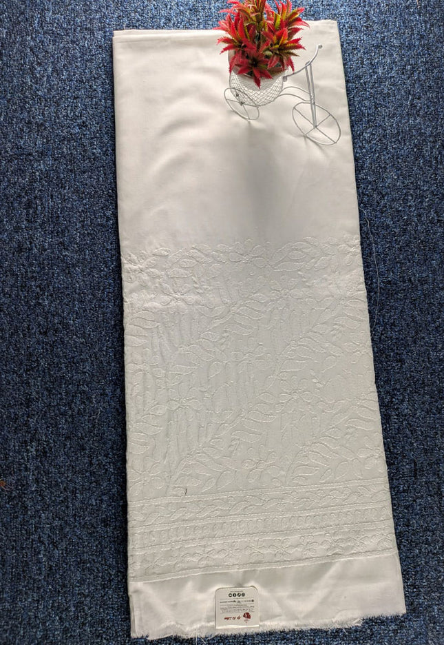 Handmade Shadow & Chikankari Work Lawn Unstitched Trouser (Dyeable)
