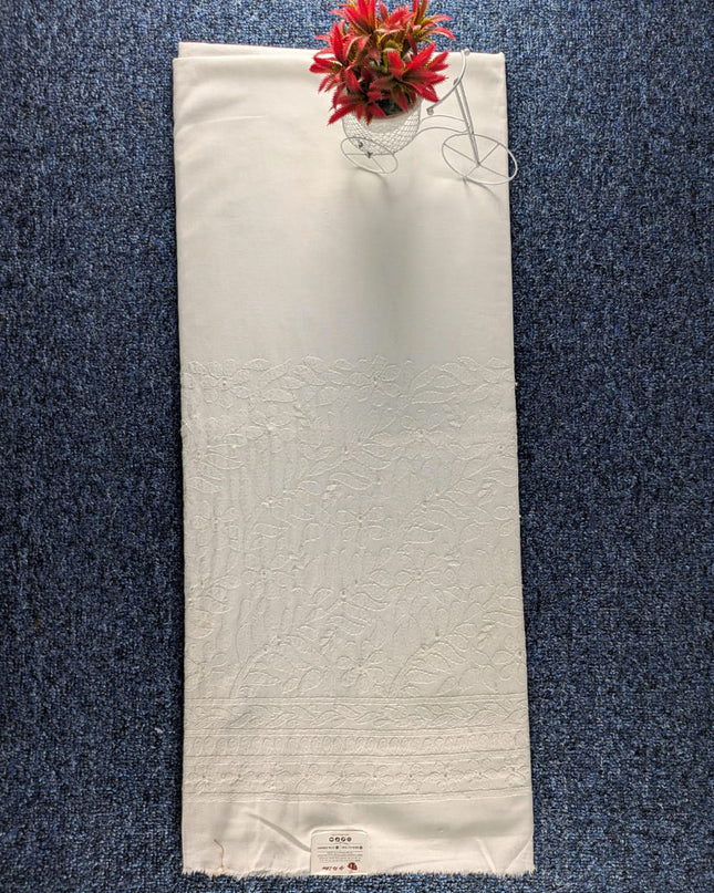 Lawn with Shadow & Chikankari Work Unstitched Trouser (Dyeable)