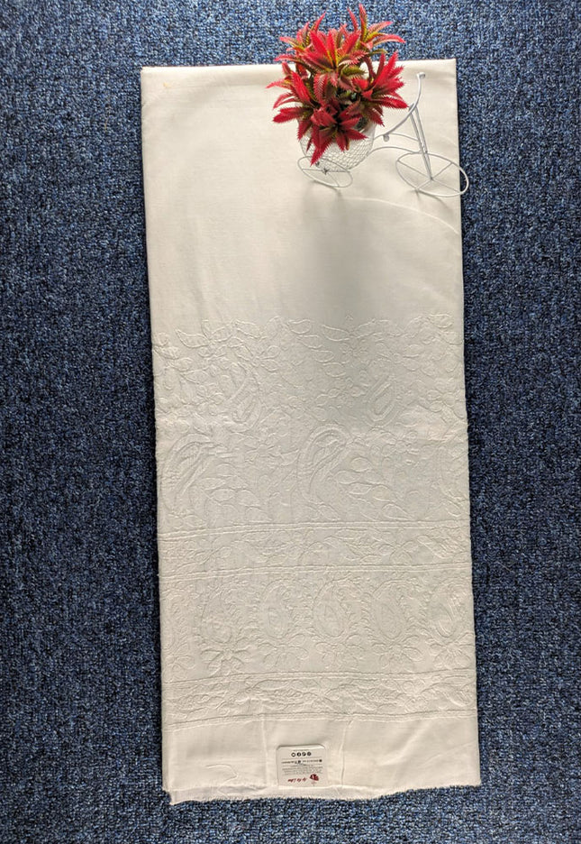 Handmade Shadow & Chikankari Work Lawn Unstitched Trouser (Dyeable)