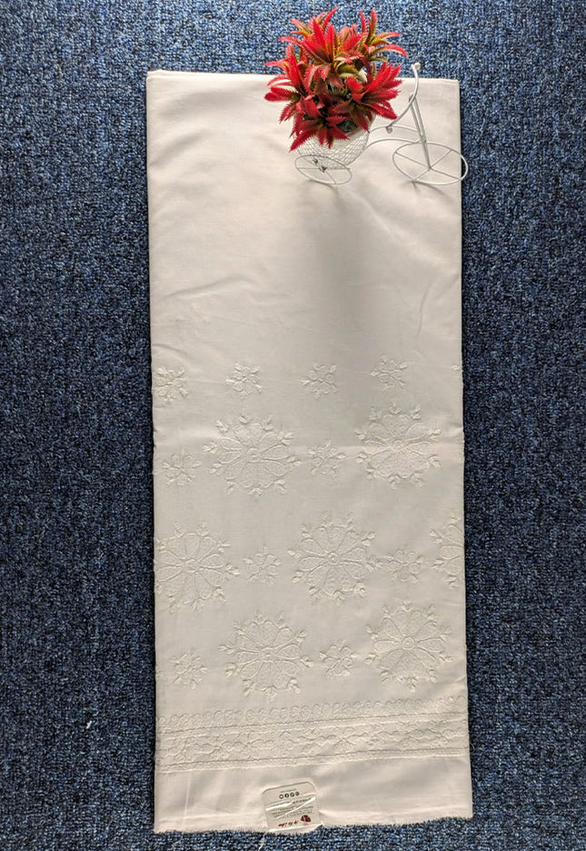 Lawn with Shadow & Chikankari Work Unstitched Trouser (Dyeable)