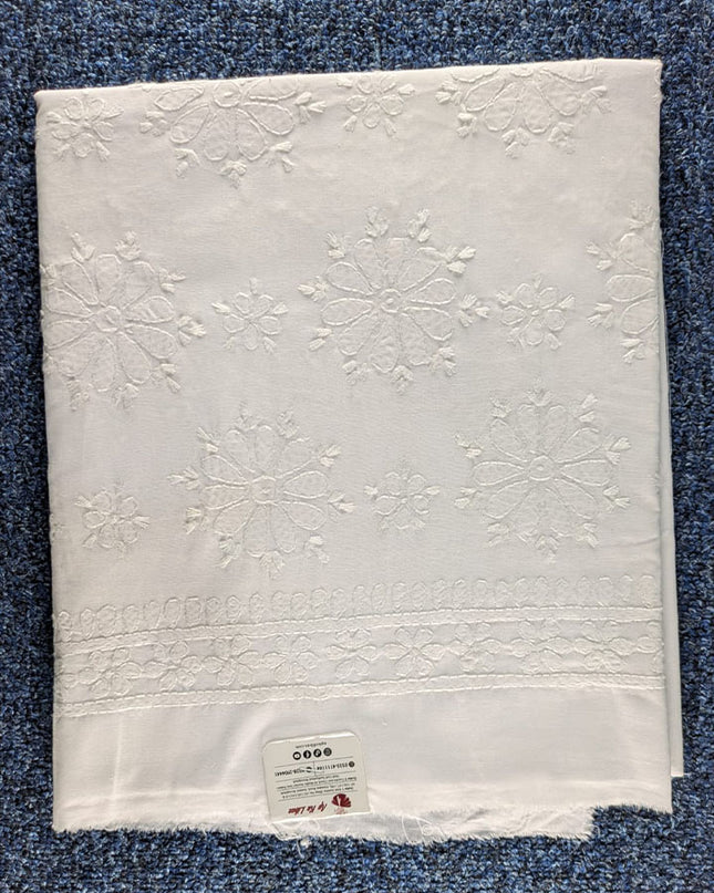 Lawn with Shadow & Chikankari Work Unstitched Trouser (Dyeable)