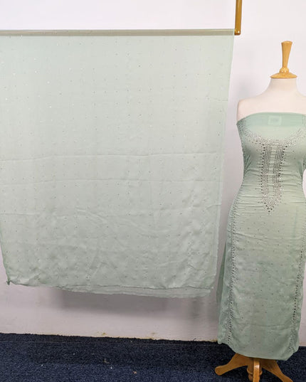 Fancy Crinkle Chiffon with Handmade Mukesh Work 3Pc Unstitched