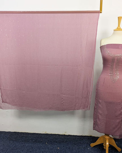 Fancy Crinkle Chiffon with Handmade Mukesh Work 3Pc Unstitched
