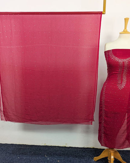 Fancy Crinkle Chiffon with Handmade Mukesh Work 3Pc Unstitched