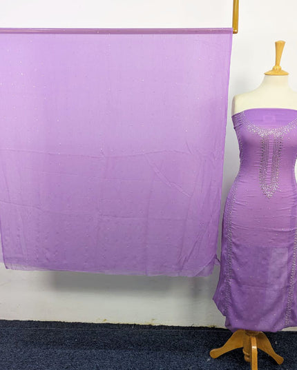 Fancy Crinkle Chiffon with Handmade Mukesh Work 3Pc Unstitched