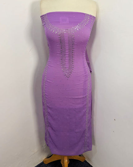 Fancy Crinkle Chiffon with Handmade Mukesh Work 3Pc Unstitched