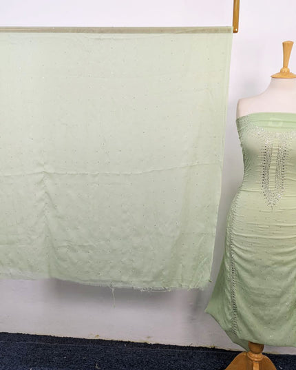 Fancy Crinkle Chiffon with Handmade Mukesh Work 3Pc Unstitched