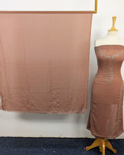 Fancy Crinkle Chiffon with Handmade Mukesh Work 3Pc Unstitched