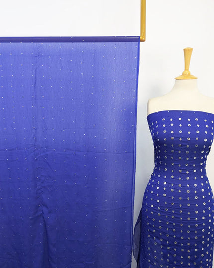 Handmade Mukesh Work Crinkle Chiffon Shirt Dupatta 2Pc Unstitched