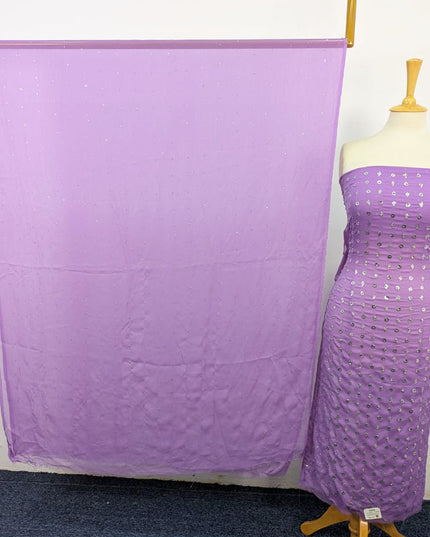 Handmade Mukesh Work Crinkle Chiffon Shirt Dupatta 2Pc Unstitched