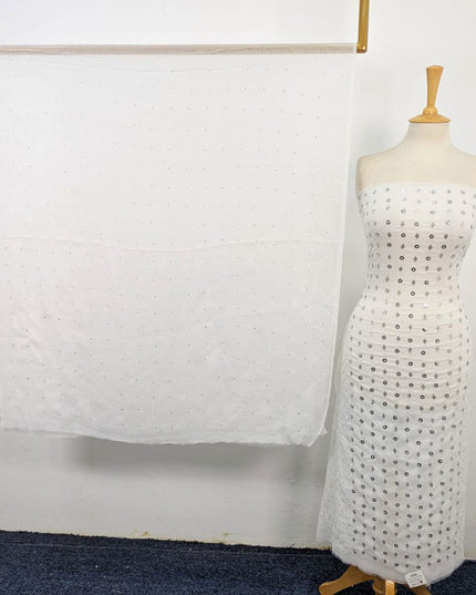 Handmade Mukesh Work Crinkle Chiffon Shirt Dupatta 2Pc Unstitched