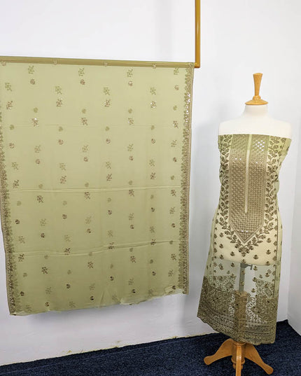 Embroidered Organza With Chiffon Dupatta 3piece Unstitched
