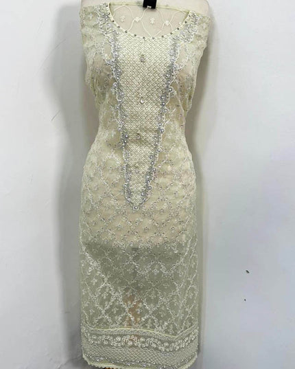 Fancy Embroidered Organza with Self Print Trouser 3Pc Unstitched