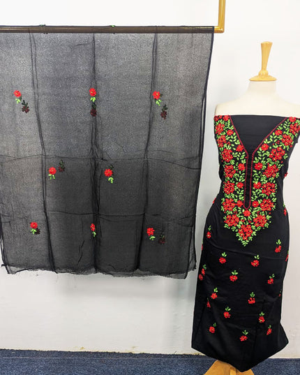 Lawn with Multicolor Ribbon Work & Chiffon Dupatta 3Pc Unstitched