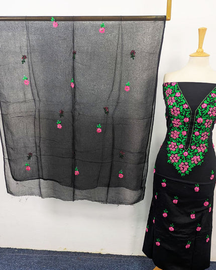 Lawn with Multicolor Ribbon Work & Chiffon Dupatta 3Pc Unstitched