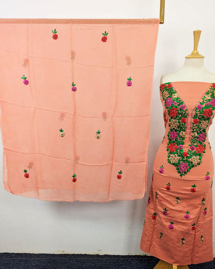Lawn with Multicolor Ribbon Work & Chiffon Dupatta 3Pc Unstitched