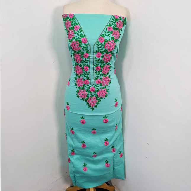Lawn with Multicolor Ribbon Work & Chiffon Dupatta 3Pc Unstitched