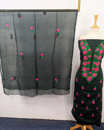 Lawn with Multicolor Ribbon Work & Chiffon Dupatta 3Pc Unstitched