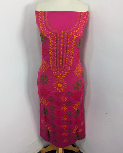 Balochi Tanka + Mirror Work Lawn with Tie & Dye Chiffon Dupatta 3Pc Unstitched
