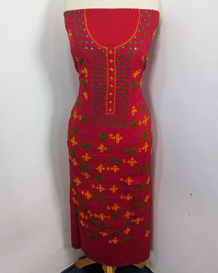 Lawn with Balochi Tanka Mirror Work + Tie & Dye Chiffon Dupatta 3Pc Unstitched