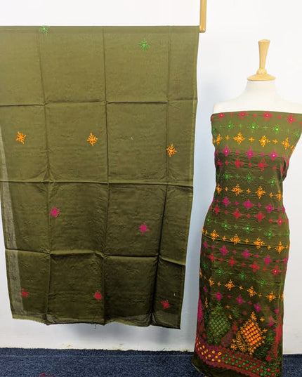 Fancy Lawn with Multicolor Balochi Tanka Work & Chiffon Dupatta 3Pc Unstitched