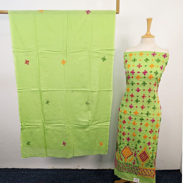 Fancy Lawn with Multicolor Balochi Tanka Work & Chiffon Dupatta 3Pc Unstitched