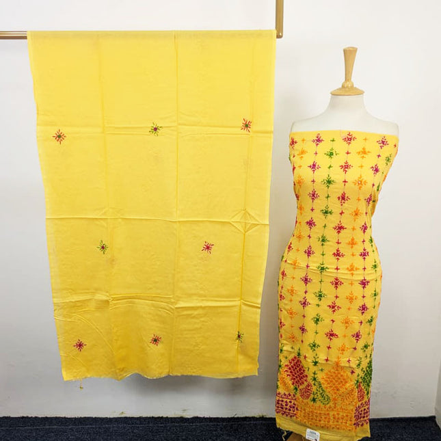 Fancy Lawn with Multicolor Balochi Tanka Work & Chiffon Dupatta 3Pc Unstitched