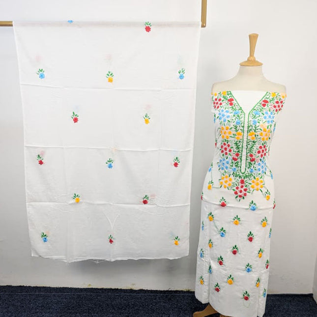 Lawn with Handmade Multicolor Ribbon Work Shirt Dupatta 3Pc Unstitched