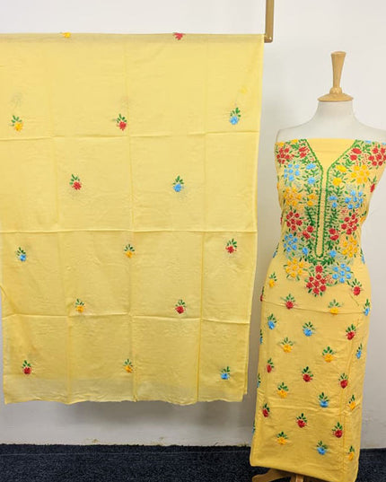 Handmade Multicolor Ribbon Work Lawn with Chiffon Dupatta 3Pc Unstitched