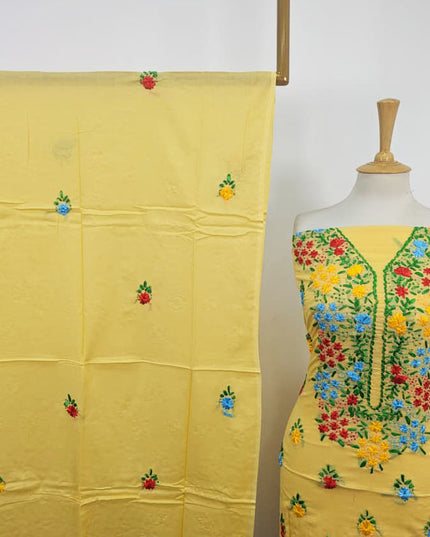 Handmade Multicolor Ribbon Work Lawn with Chiffon Dupatta 3Pc Unstitched