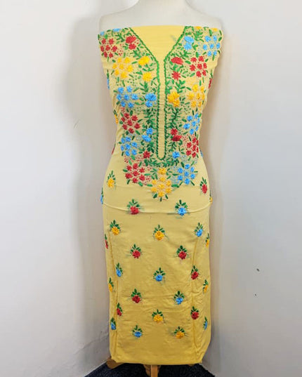 Handmade Multicolor Ribbon Work Lawn with Chiffon Dupatta 3Pc Unstitched