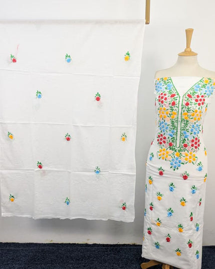 Handmade Multicolor Ribbon Work Lawn with Chiffon Dupatta 3Pc Unstitched