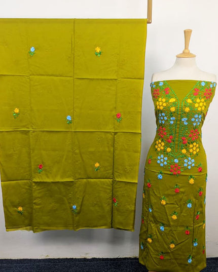 Handmade Multicolor Ribbon Work Lawn with Chiffon Dupatta 3Pc Unstitched