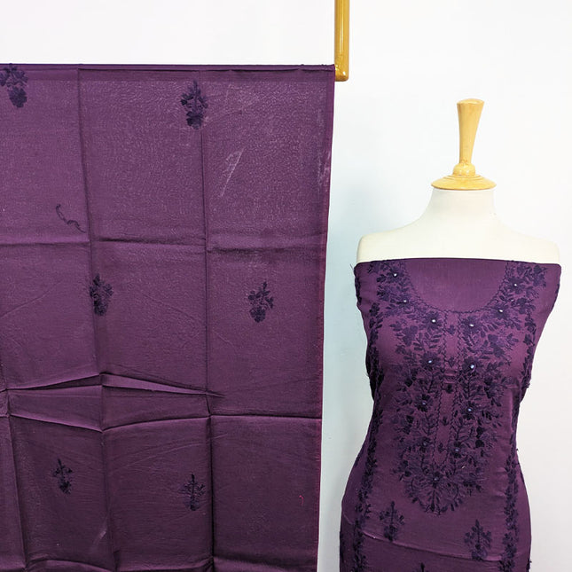 Lawn with Handmade Pakka Tanka + Mirror Work & Chiffon Dupatta 3Pc